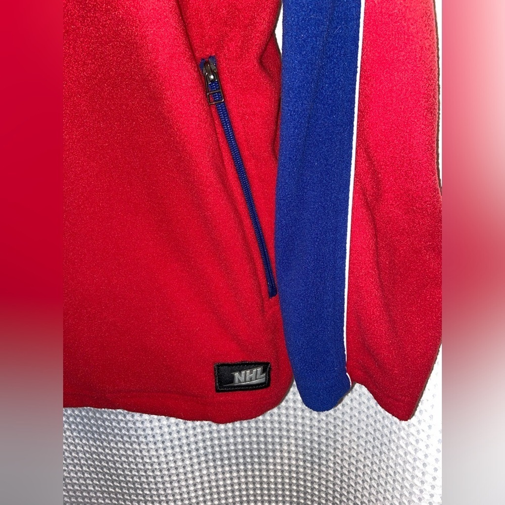 NHL vintage Montreal Canadiens red fleece 1/4 zip sweater size medium - Picture 5 of 13